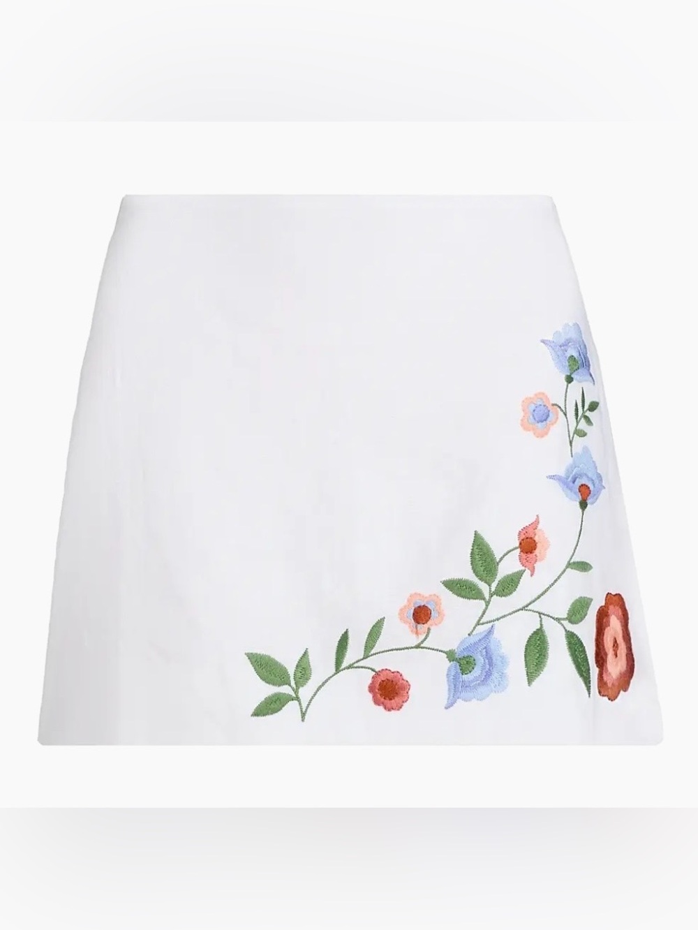 NWT Size 10 - Reformation 100% Linen floral embroidery Mini Skirt - Picture 8 of 15